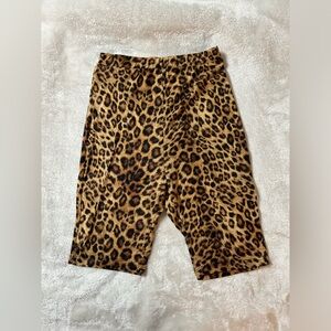 Women’s brown black Leopard soft stretch high rise biker shorts size small